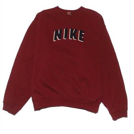 nike spell out sweater maroon red black white