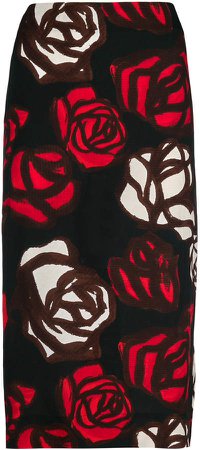 rose printed skirt
