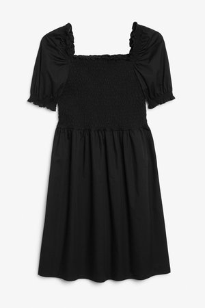 Shirred mini dress - Black magic - Dresses - Monki GB
