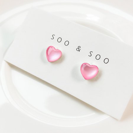 SOO n SOO Emma Heart Silver Earrings | Earrings for Women | KOODING