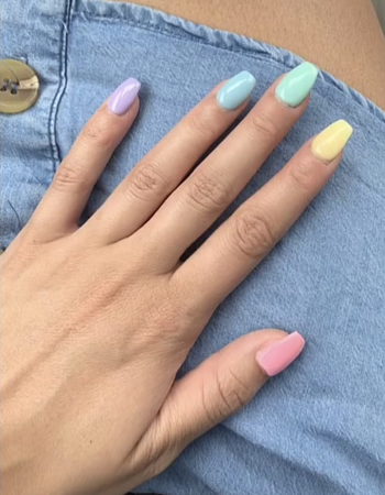 rainbow pastel nails