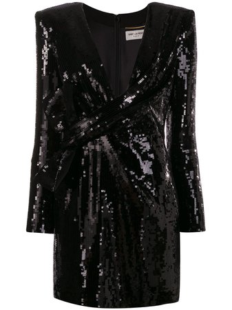 Saint Laurent Sequin Blazer Dress | Farfetch.com