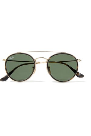 Ray-Ban | Round-frame gold-tone and tortoiseshell acetate sunglasses | NET-A-PORTER.COM