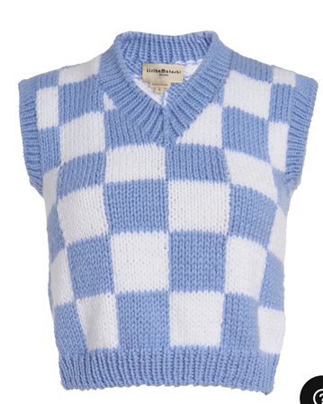 cute square blue and white sweater vest