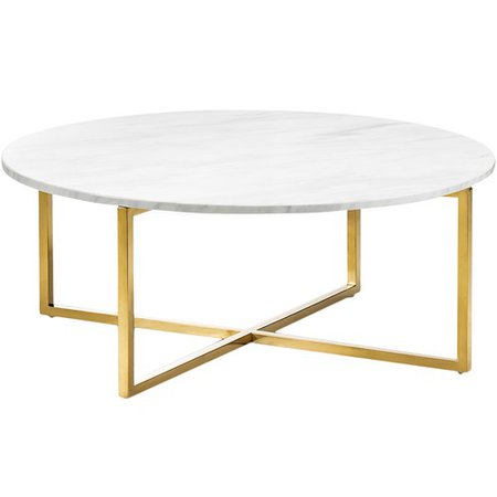 Gold Polished Luxe Milan Marble Coffee Table | Temple & Webster