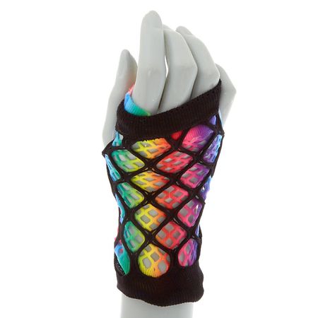 Claire's | Rainbow Fishnet Arm Warmers