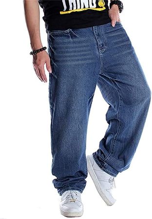 DAUXERY Men's Baggy Jeans Hip Hop Jeans Loose Fit 90S Vintage Cargo Pants Baggy Fit Fashion Dance Skater Skateboard Denim Trousers : Amazon.com.be: Fashion