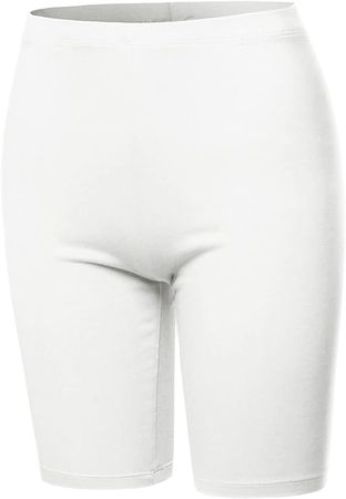 Women's Basic Solid Premium Cotton Mid Thigh High Rise Biker Bermuda Shorts at Amazon Women’s Clothing store