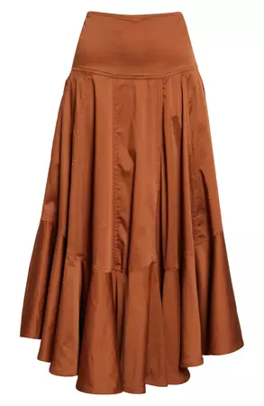 FARM Rio Ruffle Hem Cotton Blend Skirt | Nordstrom