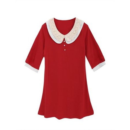 Red Peter pan dress