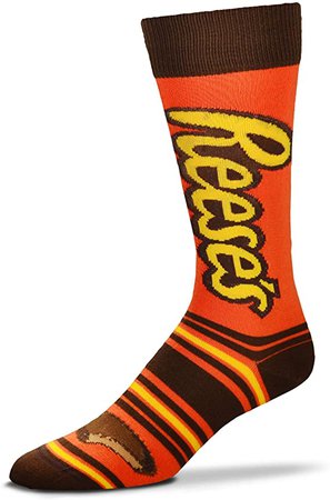 Amazon.com: For Bare Feet Mens & Womens Fun Novelty Hershey's Candy -Stripealicious-Crew Socks-One Size Fits Most-Reese's-OSFM : Sports & Outdoors