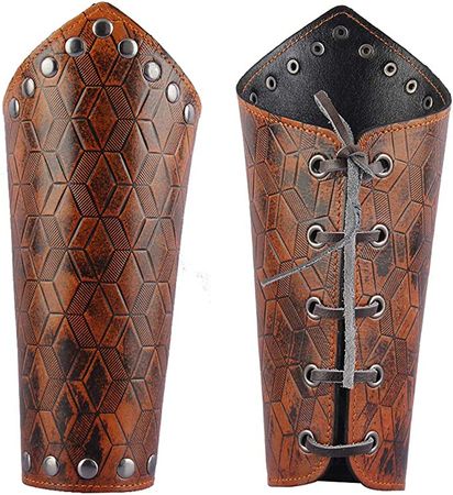 Amazon.com: Leather Bracers Viking Wrist Cuff Leather Gauntlet Wristband Faux Leather Armor Medieval Bracers Leather Arm Guards Costume Steampunk Arm Accessories : Clothing, Shoes & Jewelry