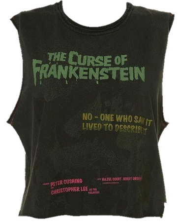 Frankenstein horror graphic lettering tank top