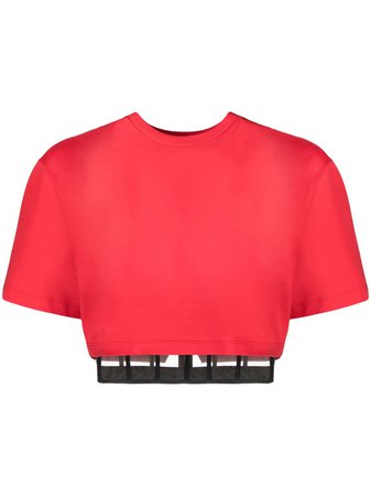 Alexander McQueen Cropped Corset T-shirt - Farfetch