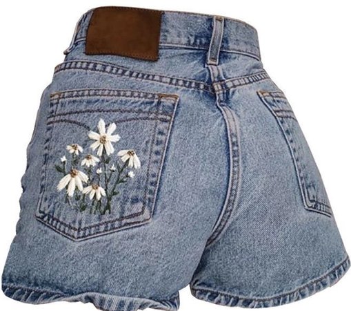 Jean shorts with flowers