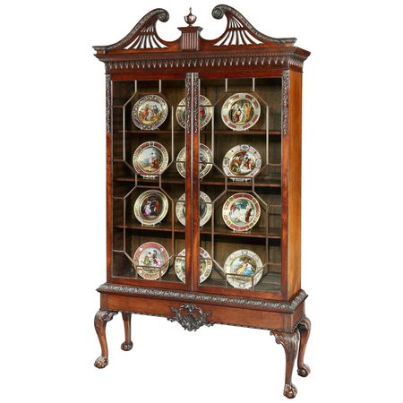 19th Century Display Cabinet in the Manner of Thomas Chippendale For Sale at 1stDibs