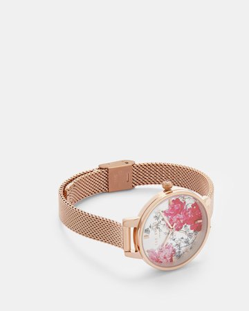 Babylon mesh strap watch - Rose Gold | Watches | Ted Baker