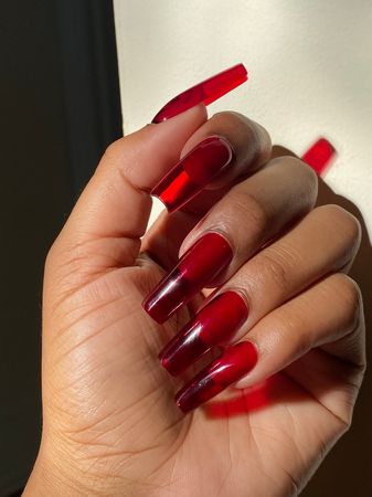 Apple Sangria Ruby Red Jelly Press-on Nails Press on Nails - Etsy