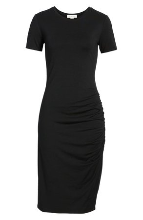 Treasure & Bond Side Ruched Body-Con Dress (Regular & Plus Size) black