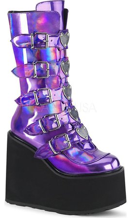 purple platform shoes