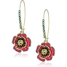 Amazon.com: Betsey Johnson Rose Dangle Earring: Clothing, Shoes & Jewelry