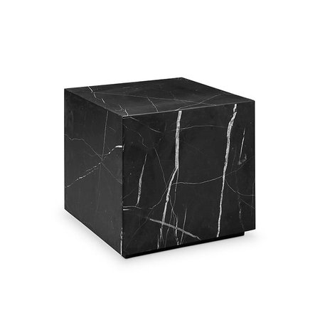 Nero Marquina Black Marble Block Table - Square — France & Son