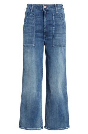 MOTHER Greaser Patch Pocket High Waist Crop Wide Leg Jeans (Everything We Keep) | Nordstrom