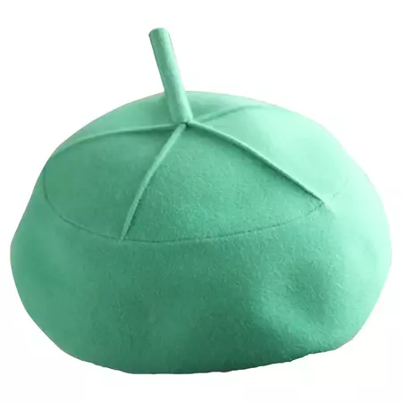 60s Jeanne Lanvin documented French wool apple green beret hat, 1960s For Sale at 1stDibs