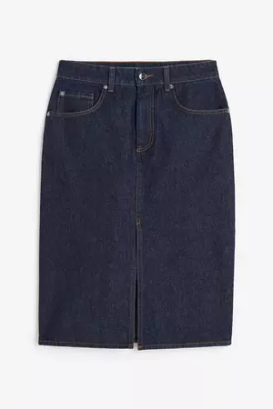 Denim Pencil Skirt - Dark denim blue - Ladies | H&M US