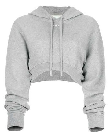 Lyst - Off-White C/O Virgil Abloh Cropped Hoodie in Gray - Save 16%