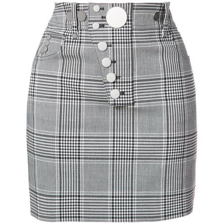Alexander Wang Black Checked Woven Mini Skirt ($545)