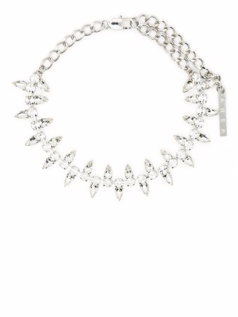 Shop AREA crystal-embellished spike choker with Express Delivery - FARFETCH