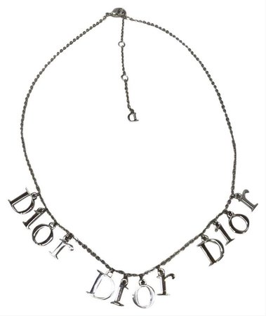 Dior Vintage Logo Letter Charms Choker Necklace
