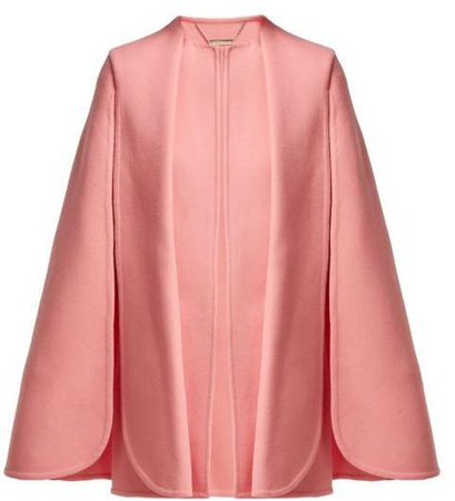 Draped Wool And Cashmere Blend Cape - Womens - Pink
