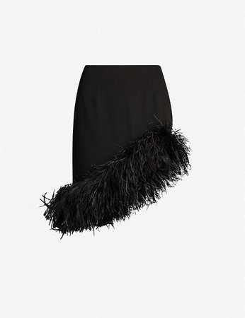 16 ARLINGTON - Vivien feathered crepe mini skirt | Selfridges.com