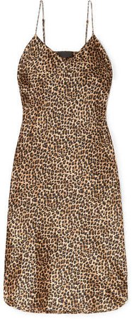 Leopard-print Silk-satin Dress - Leopard print