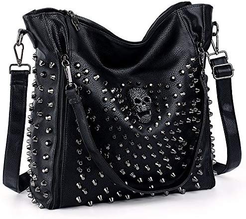 UTO Women Handbag PU Leather Skull Tote Crossbody Shoulder Bag with Wristlet Wallet Black: Amazon.co.uk: Luggage