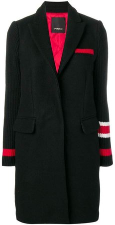 colour-block fitted coat