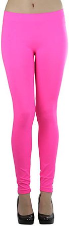 ToBeInStyle Women's Footless Elastic Leggings - One Size - Neon Pink at Amazon Women’s Clothing store: Leggings Pants