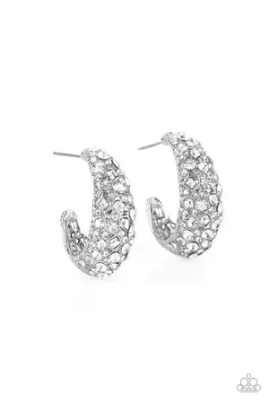 Glamorously Glimmering - White Earring – Bling Boss Boutique