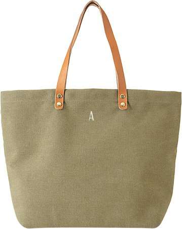 Monogram Washed Canvas Tote