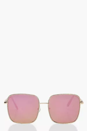 Square Arm Detail Sunglasses | boohoo pink