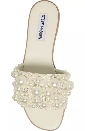 Steve Madden Knicky Imitation Pearl Embellished Slide Sandal (Women) | Nordstrom