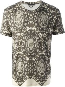 Alexander McQueen Skull and Lace Print T-Shirt