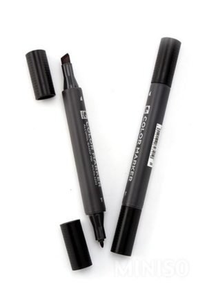 Double-end Marker Pen (Black) | Miniso