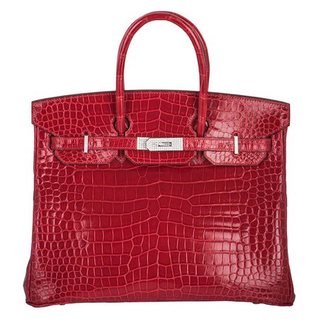Hermès Shiny Braise Porosus Crocodile DWGHW 35cm Birkin Bag For Sale at 1stdibs