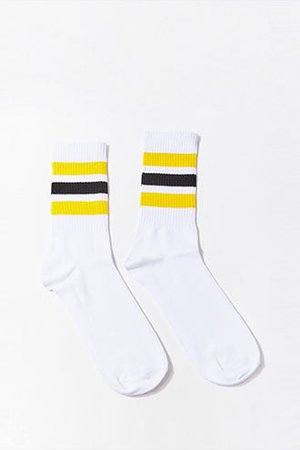 Varsity-Striped Crew Socks | Forever 21