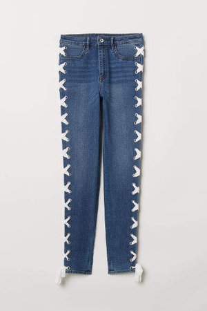 Jeans with Lacing - Blue