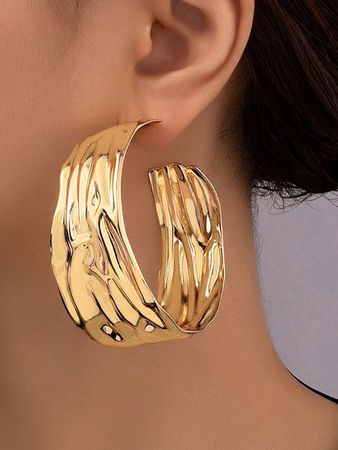 1pair Fashionable Geometric Statement Earrings (Simplistic, Goes With Most Outfits) | SHEIN USA