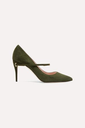 Lorenzo 85 Suede Pumps - Army green